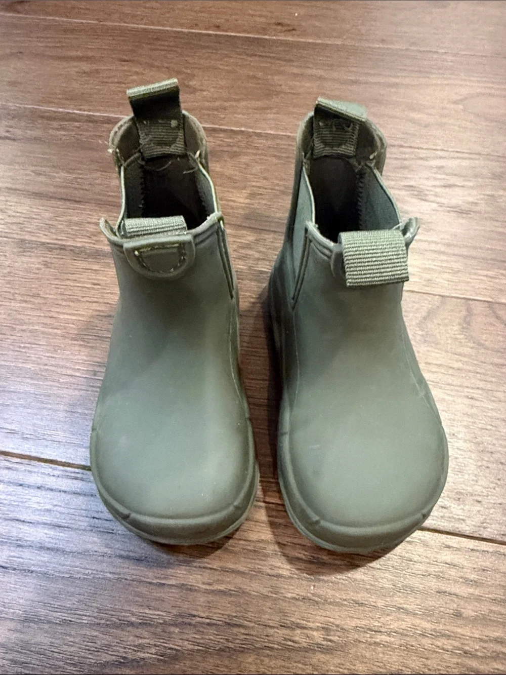 Zara Olive Green Kids Chelsea Rain Boots Size EU 22 - C8-129